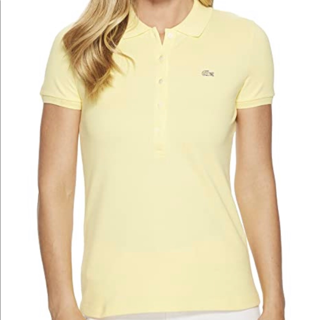 Womens Lacoste Polo Shirt  Light Yellow